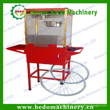 2014 China melhor fornecedor de aço inoxidável profissional máquina de pipoca móvel com carrinho, máquina de fazer pipoca CE 008613253417552